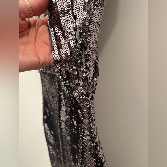 Zara Women’s Sequined Long Dress in Silver - Picture 5 of 7
